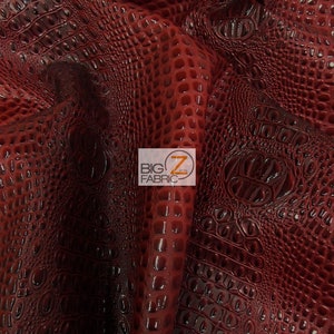 DuroLast™ Florida Gator 3D Embossed Vinyl Fabric - DEADPOOL RED (New Lot) - By Yard Crocodile 2 Tone Faux Leather Upholstery Accessories