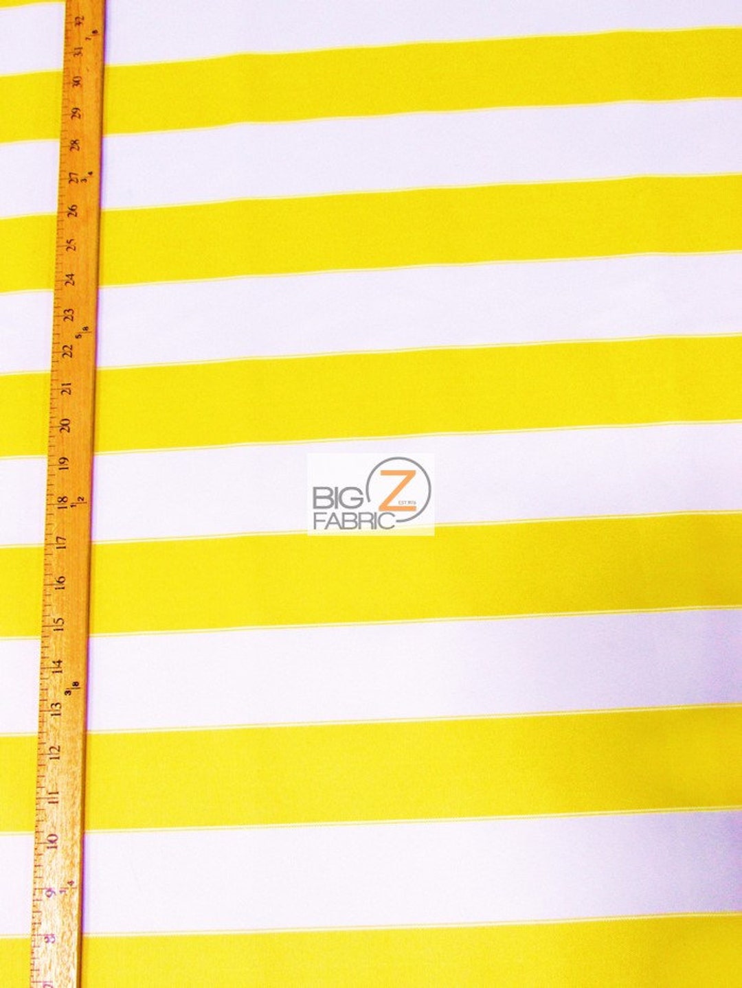 2 Tone Stripe Deck Outdoor Waterproof Fabric YELLOW/WHITE 60 Width by