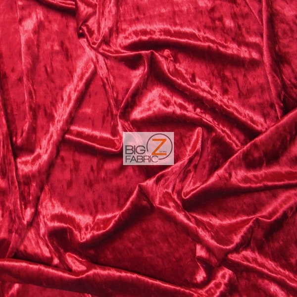 Crushed Stretch Velvet Costume Fabric - RED - 54"/55" Width Sold By The Yard