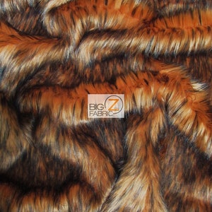 Faux Fake Fur Arctic Alaskan Husky Long Pile Fabric - AMBER - Sold By The Yard 64&quot; Width DIY Costume Accessories Blankets Fashion Clothing