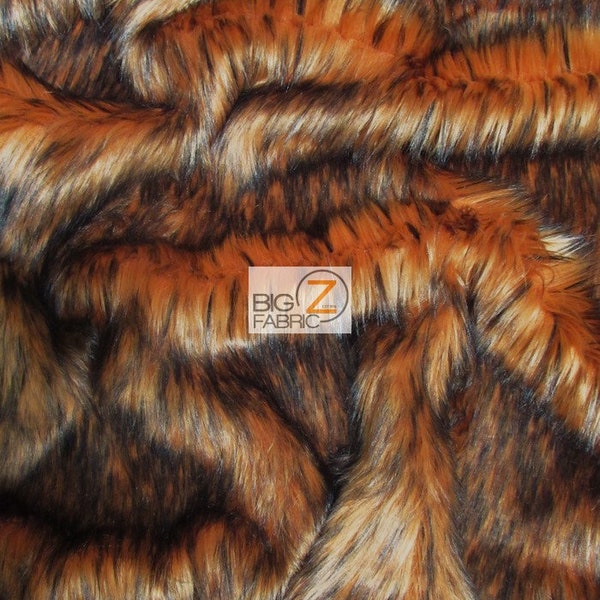 Faux Fake Fur Arctic Alaskan Husky Long Pile Fabric - AMBER - Vendu par verge 64 « Largeur DIY Costume Accessoires Couvertures Mode Vêtements