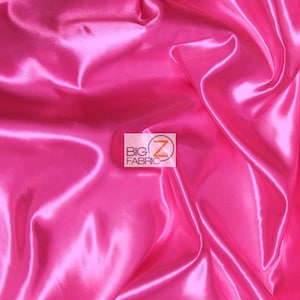 Solid Shiny Bridal Satin Fabric - FUCHSIA - By The Yard Bridesmaid Dresses Table Runners Wedding Gowns Party Decorations