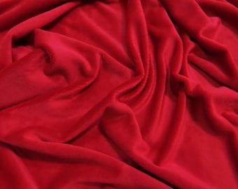 Minky Solid Baby Soft Fabric - RED - 58"/60" Width Sold By The Yard DIY Blanket Clothing Accessories Teddy Bears Hug-Z™