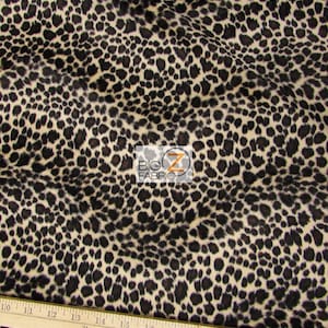 Cheetah Print Velboa Faux Fur - Cream/Black Brown Spot Cheetah - 58"/60" Width Sold By The Yard