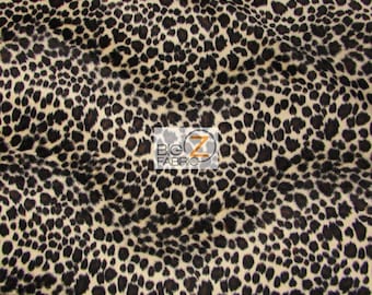 Cheetah Print Velboa Faux Fur - Cream/Black Brown Spot Cheetah - 58"/60" Width Sold By The Yard