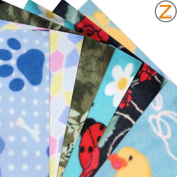 Fleece Printed Fabric - Assorted Prints 20 Colors - Sold By The Yard Warm Blanket Decor Anti-Pill Clothing Sweaters