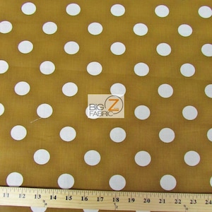 Große Polka Dot Polycotton Stoff - braun/white Punkte - verkauft Bulk-Lager - Poly-Baumwolle