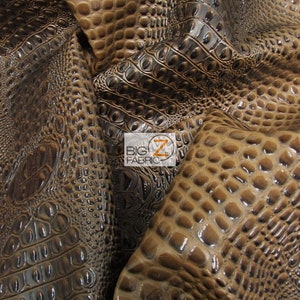 DuroLast™ Florida Gator 3D Embossed Vinyl Fabric - MOCHA BROWN - By Yard Crocodile 2 Tone Faux Leather Upholstery Accessories