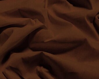 Solid Poly Cotton Fabric - BROWN - Sold By The Yard Polycotton 58"/60" Width (P202)