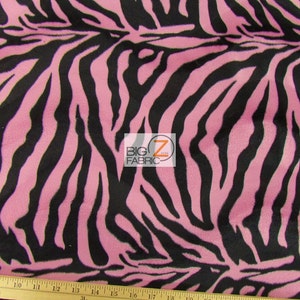 Zebra Print Velboa Kunstpelz - rosa/schwarz big Stripe - 58"/60" Breite verkauft Bulk Stock