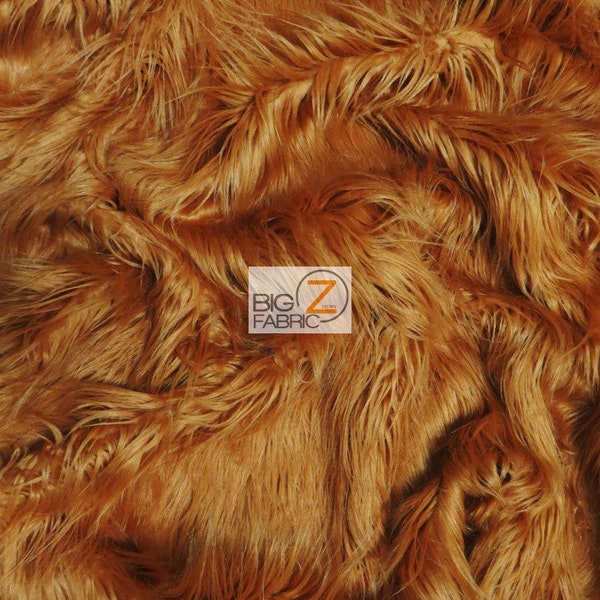 Solid Gorilla Monkey Shaggy Faux Fur Fabric - AMBER - By The Yard Coats Scarf Rugs Costumes Accessories Clothing