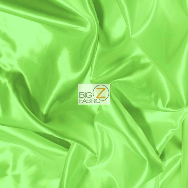 Solid Shiny Bridal Satin Fabric - LIME - By The Yard Bridesmaid Dresses Table Runners Wedding Gowns Party Decorations