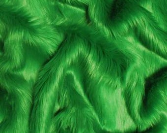 Solid Shaggy Faux Fur Fabric - KELLY GREEN - Sold By The Yard 60" Width Coats Costumes Scarfs Rugs Props Long Pile