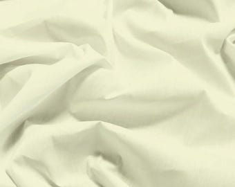 Solid Poly Cotton Fabric - IVORY - Sold By The Yard Polycotton 58"/60" Width (P200)