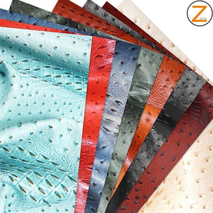 Mutant Ostrich Gator Embossed Vinyl Fabric - 9 COLORS - Sold By The Yard 2 Tone Crocodile Faux Leather DIY Upholstery Accessories Projects