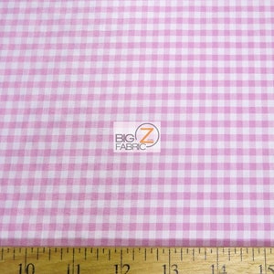 Mini Checkered Gingham Poly Cotton Fabric - PINK - 58&quot;/59&quot; Width By The Yard Decor Squares Quilt Clothing Tablecloths Picnics