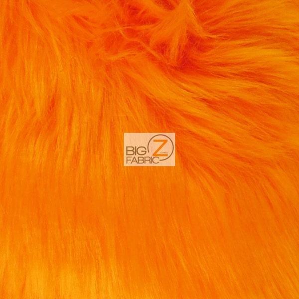 Tissu en fausse fourrure à poils longs - ORANGE - Vendu par cour 60" de largeur Costumes Accessoires Vêtements