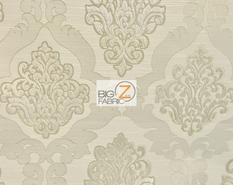 Medieval 2 Tone Damask Upholstery Fabric - PEARL - Sold By Yard Sofa Curtains Home Decor Furniture Drapery