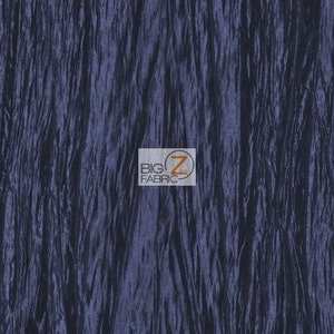 Crushed Taffeta Fabric - NAVY - 54" Width Sold By The Yard Creased Clothing Decorations Crafts