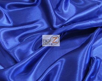 Solid Medium Weight Shiny Satin Fabric - ROYAL BLUE - Sold By The Yard Iridescent Gown Dress Skirts Tops Wedding
