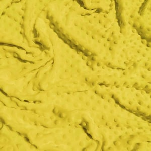 Dimple Dot Minky Fabric - YELLOW - 58/60&quot; Wide By The Yard Baby Soft Raised Blanket Craft