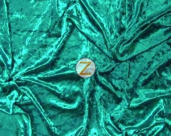 Crushed Stretch Velvet Costume Fabric - JADE - 54"/55" Width Sold By The Yard DIY Apparel Accessories Fashion