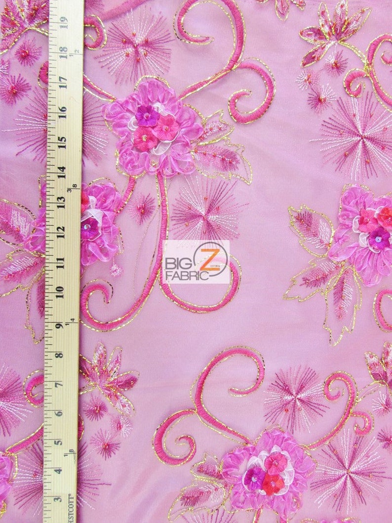 By The Yard Prom Wedding Homecoming Gown Celebrity Rosette Beaded Embroidery Dress Mesh Fabric GOLD