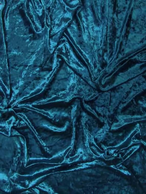 Crushed Stretch Velvet Costume Fabric - TEAL - Sold By The Yard DIY Clothing Accessories Decor