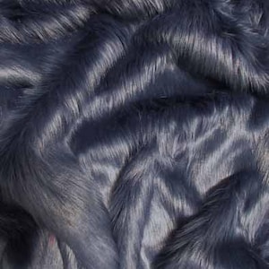 Solid Shaggy Faux Fur Fabric - NAVY BLUE - Sold By The Yard 60&quot; Width Coats Costumes Scarfs Rugs Props Long Pile