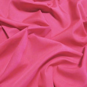 Solid Poly Cotton Fabric - FUCHSIA - Sold By The Yard Polycotton 58&quot;/60&quot; Width (P207)