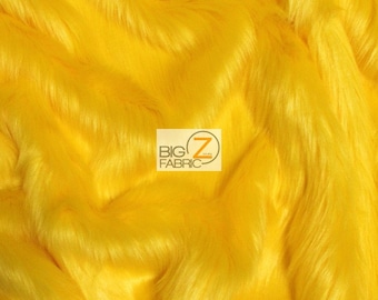 Solid Shaggy Faux Fur Fabric - GOLDEN YELLOW - Sold By The Yard 60" Width Coats Costumes Scarfs Rugs Props Long Pile