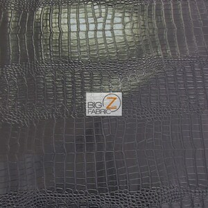 Big Nile Crocodile Faux Fake Leather Vinyl Fabric - DEATH BLACK - op maat gesneden Reliëf Bekleding Synthetische Graan