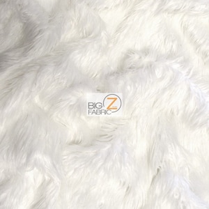Solid Mongolian Faux Fur Fabric - WHITE - Sold By The Yard 64&quot; Width Costumes Accessories Clothing Blankets Fashion Rugs
