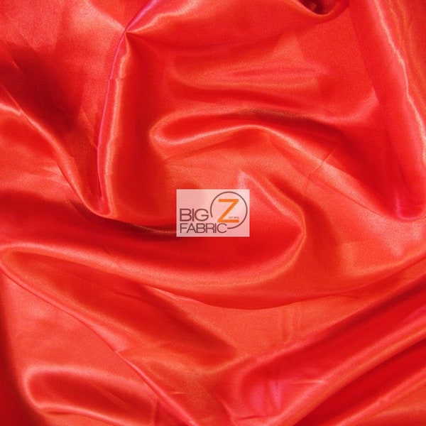 Solid Medium Weight Shiny Satin Fabric - RED - Sold By The Yard Iridescent Gown Dress Skirts Tops Wedding