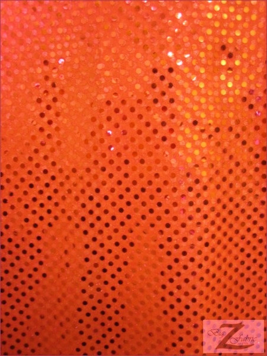 Small Dot Confetti Sequins Fabric NEON ORANGE Sold by the Etsy