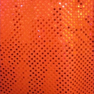 Small Dot Confetti Sequins Fabric NEON ORANGE Sold By The Yard Clothing Accessories Fashion Dress Table Runner Party Decor image 1