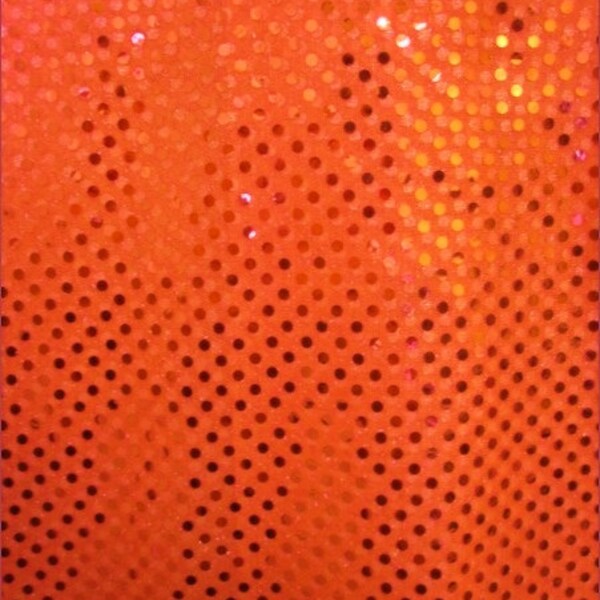 Small Dot Confetti Sequins Fabric - NEON ORANGE- Sold By The Yard Clothing Accessories Fashion Dress Table Runner Party Decor