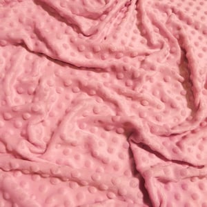 Grübchen-Dot Minky Stoff - PINK - 58/60 &quot;Breite Schüttgut Baby Soft Rarised Decke Handwerk