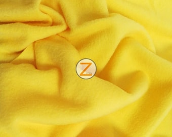 Solid Polar Fleece Fabric - CANARY YELLOW - Sold By The Yard 60" Width