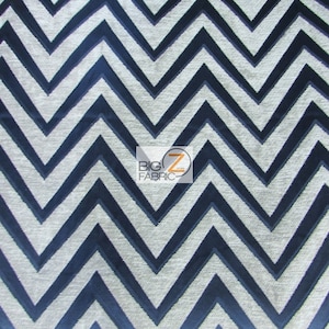 Zig Zag Chevron Upholstery Fabric - NAVY BLUE - Sold By Yard Sofa Curtains Home Decor Bedding Furniture Drapery Chairs