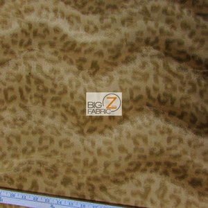 Leopard Print Velboa Faux Fur - Light Coffee - 58"/60" Width Sold By The Yard