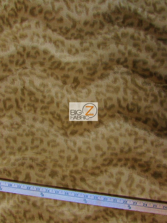 Leopard Print Velboa Faux Fur - Light Coffee - 58"/60" Width Sold By The Yard