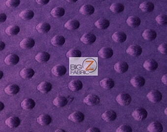 Dimple Dot Minky Fabric - DARK PURPLE - 58/60" Wide By The Yard Baby Soft Raised Blanket Craft