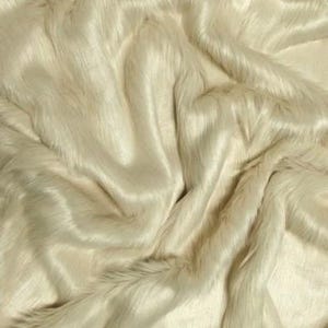 Solid Shaggy Faux Fur Fabric - LATTE - Sold By The Yard 60&quot; Width Coats Costumes Scarfs Rugs Props Long Pile