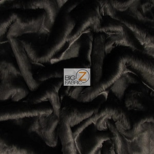 Short Shag Faux Fur Fabric - BLACK - Sold By The Yard 64" Width Coats Costumes Scarfs Rugs Props Short Pile