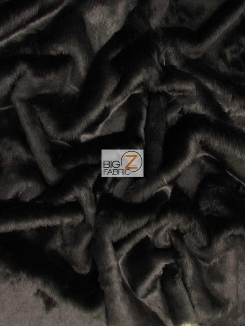 Short Shag Faux Fur Fabric BLACK Sold By The Yard 60 Width Coats Costumes Scarfs Rugs Props Short Pile