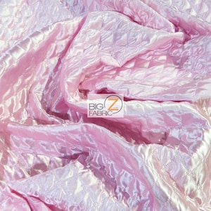 Quilted Stamped Diamond Batting Fabric - PINK - Sold By The Yard 58&quot; Width
