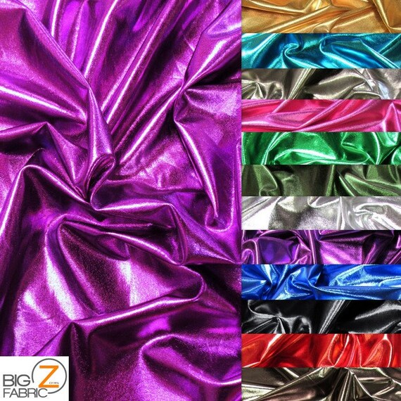 Metallic Foil Spandex Fabric - GREEN - Sold by the Yard 2 Way