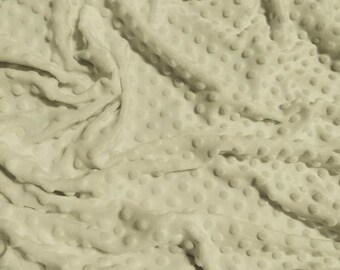 Dimple Dot Minky Fabric - KHAKI - 58/60" Wide By The Yard Baby Soft Raised Blanket Craft