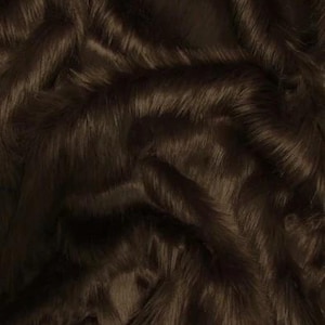 Solid Shaggy Faux Fur Fabric - BROWN - Sold By The Yard 60&quot; Width Coats Costumes Scarfs Rugs Props Long Pile